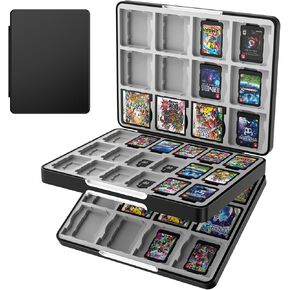 TiMOVO 60 Game Card Case for Switch OLED/Switch, 60 Slots Switch Game Holder Cartridge For 24 3DS/3DSXL/DS/DSi Cards & 60 Switch & 36 SD Cards, 3 in 1 Portable Game Storage Box Case, Black & Gray