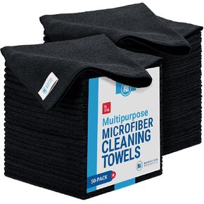 16" x 16" Economy All Purpose Microfiber Towels - 50 Pack - Reusable Wash Cloths, Dust, Kitchen, Car, Shop Rags for Cleaning (Blue) in Kuwait