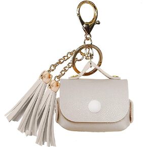 MODOS LOGICOS Charging Case Cover for Apple Air Pods Pro, PU Leather Case with a Couple of Drooping Tassels for Apple AirPods Pro 1st (2019) / AirPods Pro 2nd (2022) Charging Case - Beige