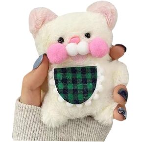 Yatchen Plush Case for AirPods 4, Kawaii Cute 3D Cartoon Fur Sausage Mouth Frog Design Funny Mini AirPods 4rd Generation Cover with Keychain Protective Case for Women Girls in Kuwait