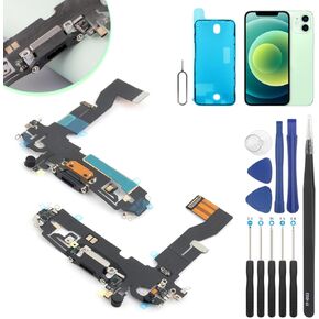 Ocolor Dock Connector لهاتف iPhone 12 Pro، بديل لمنفذ الشحن، لأجزاء الكابلات المرنة للوحة شاحن USB iPhone 12 مع الأدوات in Kuwait