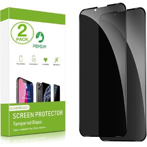 Uminy Privacy Screen Protector Compatible with iPhone 13/13 Pro 6.1 Inch Full Coverage Anti-Spy Tempered Glass Film Anti-Scratch 2 Pack in Kuwait