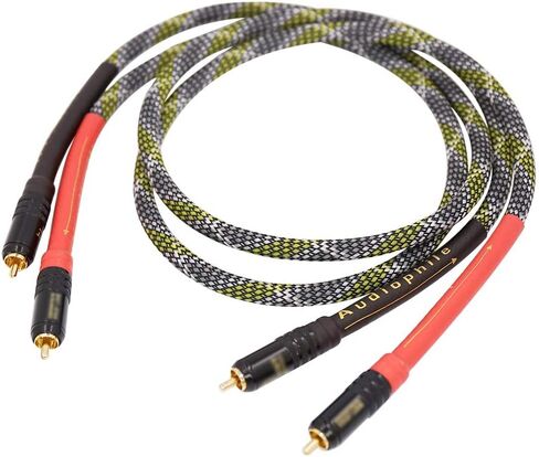 كابل Moonsaudio HiFi Interconnect 2RCA ذكر إلى كابلات RCA ذكر AV مزدوجة، كابل صوت ستيريو رقمي وتناظري للمسرح المنزلي، تلفزيون عالي الوضوح، مكبرات الصوت، نظام هاي فاي (3M/10FT) in Kuwait