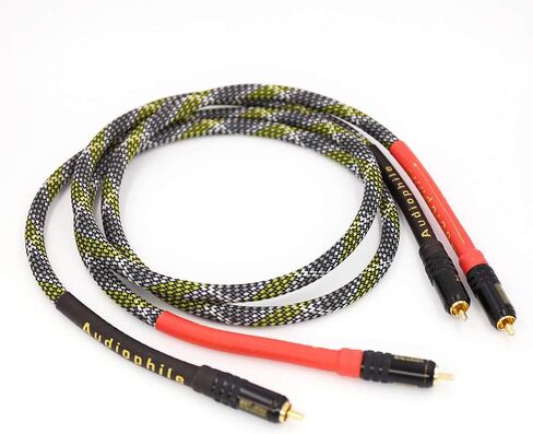 كابل Moonsaudio HiFi Interconnect 2RCA ذكر إلى كابلات RCA ذكر AV مزدوجة، كابل صوت ستيريو رقمي وتناظري للمسرح المنزلي، تلفزيون عالي الوضوح، مكبرات الصوت، نظام هاي فاي (3M/10FT) in Kuwait