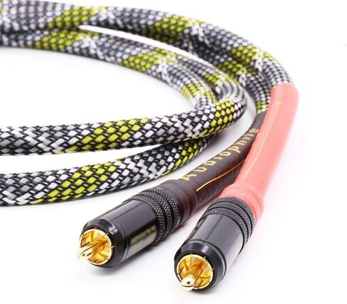 كابل Moonsaudio HiFi Interconnect 2RCA ذكر إلى كابلات RCA ذكر AV مزدوجة، كابل صوت ستيريو رقمي وتناظري للمسرح المنزلي، تلفزيون عالي الوضوح، مكبرات الصوت، نظام هاي فاي (3M/10FT) in Kuwait
