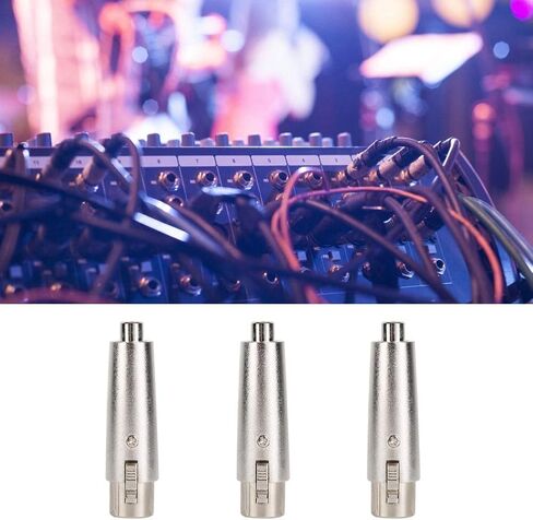 3pcs RCA Female to 3-Pins XLR Female Jack Plug, Audio Connector Conversion Adapter, Zinc Alloy Audio Connector Conversion Adapter,RCA Female to 3-Pins XLR Female Adapter in Kuwait