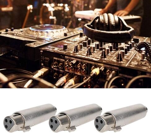3pcs RCA Female to 3-Pins XLR Female Jack Plug, Audio Connector Conversion Adapter, Zinc Alloy Audio Connector Conversion Adapter,RCA Female to 3-Pins XLR Female Adapter in Kuwait