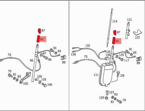 لهوائي الفئة E W124 A124 C124 C124 حلقة تثبيت سفلية علوية ليموزين كوبيه بديلة A1248270898 A1248270798 in Saudi Arabia