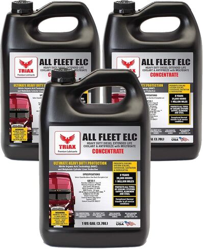 سائل التبريد والتجمد Triax All Fleet ELC، ديزل إكستريم HD NOAT، 1 مليون ميل، 8 سنوات، 20000 ساعة، CAT EC-1، مركز (عبوة 3 جالون) in Saudi Arabia