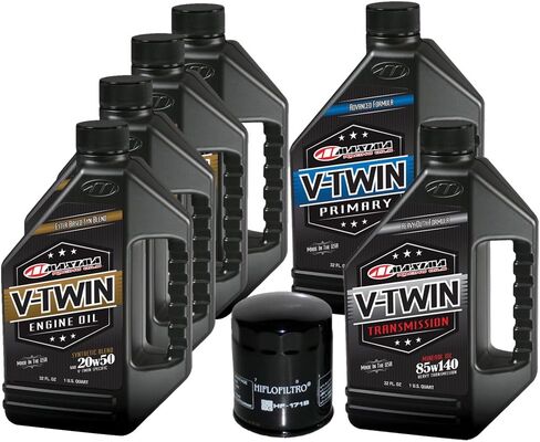 مجموعة تغيير زيت المحرك الكاملة MaximaHiflofiltro VTTOCK21 لكاميرا Harley Davidson Twin Cam ذات المزيج الاصطناعي V-Twin، 6 كوارت in Saudi Arabia