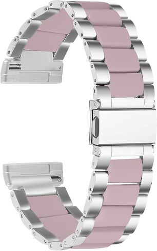 Mtozon Stainless Steel Bands Compatible with fitbit Sense 2/Sense/Versa 4/Versa 3, Replacement Classic Metal Wristband for Men in Saudi Arabia