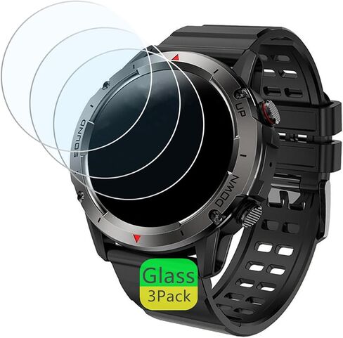 Aemus Compatible for PASONOMI NX9 1.39" Military Smart Watch Screen Protector (3 Pack) 9H Tempered Glass Film, Compatible for Galaxy Watch5 Pro 45mm in Saudi Arabia