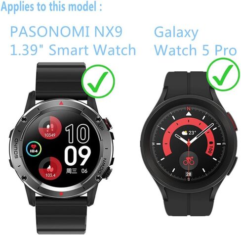 Aemus Compatible for PASONOMI NX9 1.39" Military Smart Watch Screen Protector (3 Pack) 9H Tempered Glass Film, Compatible for Galaxy Watch5 Pro 45mm in Saudi Arabia