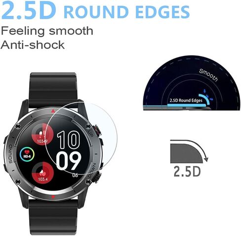 Aemus Compatible for PASONOMI NX9 1.39" Military Smart Watch Screen Protector (3 Pack) 9H Tempered Glass Film, Compatible for Galaxy Watch5 Pro 45mm in Saudi Arabia