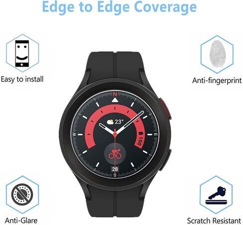 Aemus Compatible for PASONOMI NX9 1.39" Military Smart Watch Screen Protector (3 Pack) 9H Tempered Glass Film, Compatible for Galaxy Watch5 Pro 45mm in Saudi Arabia
