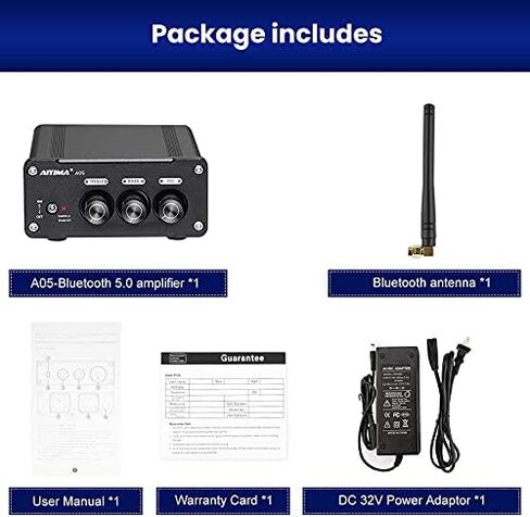 AIYIMA A05 TPA3221 مضخم الطاقة 100 وات + 100 وات بلوتوث QCC3034 APTX 2.0CH Mini HiFi Stereo Class D Power AMP Treble Bass قابل للتعديل لمكبر الصوت السلبي in Kuwait