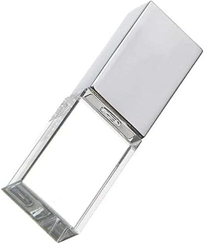 HONGPAS جديد كريستال شفاف مستطيل محرك فلاش USB أصلي 3.0 LED إضاءة ذاكرة عصا عيد ميلاد هدية الزفاف، فضي (16 جيجابايت) in Saudi Arabia