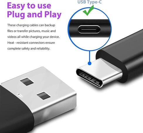 كابل شاحن حائط USB C مناسب لبلاك بيري كي ون، KEY2، KEY2 LE، هاتف الحركة، هاتف Razer 2، Kyocera Duraforce Pro 3، Motorola One 5G Ace، Moto G Stylus، Turbo G Power، Edge/Edge+ استبدال سلك الشحن in Kuwait