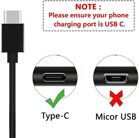 كابل شاحن حائط USB C مناسب لبلاك بيري كي ون، KEY2، KEY2 LE، هاتف الحركة، هاتف Razer 2، Kyocera Duraforce Pro 3، Motorola One 5G Ace، Moto G Stylus، Turbo G Power، Edge/Edge+ استبدال سلك الشحن in Kuwait