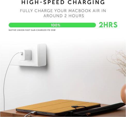 شاحن Native Union Fast GaN PD 35W - شاحن USB-C فائق الصغر مع توصيل طاقة يصل إلى 35W - لأجهزة MacBook Air وiPad وiPhone والمزيد (أبيض) in Saudi Arabia