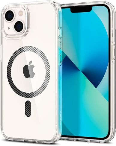 Spigen Ultra Hybrid Mag (MagFit) Compatible with MagSafe Designed for iPhone 13 Case (2020) - Carbon Fiber in Saudi Arabia