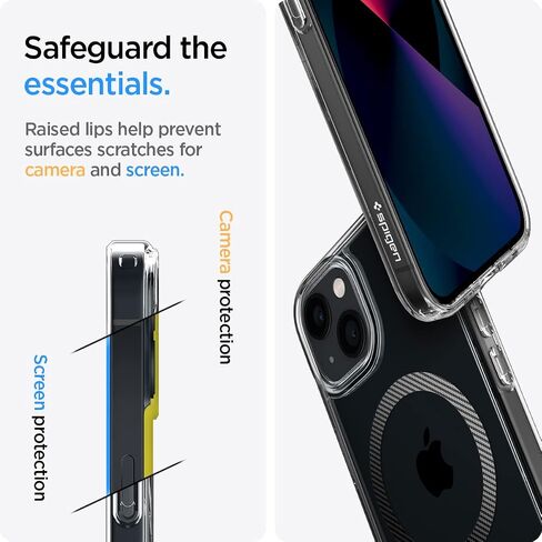Spigen Ultra Hybrid Mag (MagFit) Compatible with MagSafe Designed for iPhone 13 Case (2020) - Carbon Fiber in Saudi Arabia