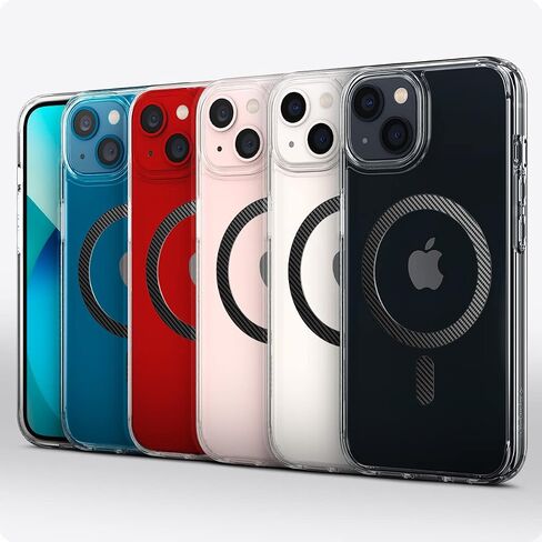 Spigen Ultra Hybrid Mag (MagFit) Compatible with MagSafe Designed for iPhone 13 Case (2020) - Carbon Fiber in Saudi Arabia