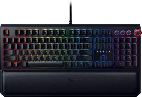 Razer BlackWidow Elite Mechanical Gaming Keyboard: Yellow Mechanical Switches - Linear & Silent - Chroma RGB Lighting - Magnetic Wrist Rest - Dedicated Media Keys & Dial - USB Passthrough in Saudi Arabia