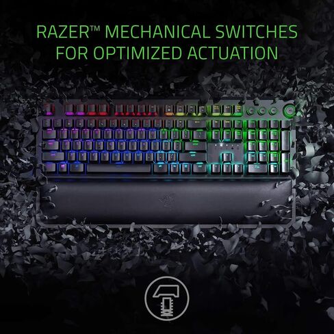 Razer BlackWidow Elite Mechanical Gaming Keyboard: Yellow Mechanical Switches - Linear & Silent - Chroma RGB Lighting - Magnetic Wrist Rest - Dedicated Media Keys & Dial - USB Passthrough in Saudi Arabia