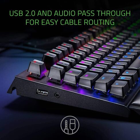 Razer BlackWidow Elite Mechanical Gaming Keyboard: Yellow Mechanical Switches - Linear & Silent - Chroma RGB Lighting - Magnetic Wrist Rest - Dedicated Media Keys & Dial - USB Passthrough in Saudi Arabia