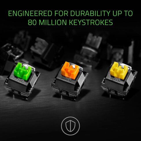 Razer BlackWidow Elite Mechanical Gaming Keyboard: Yellow Mechanical Switches - Linear & Silent - Chroma RGB Lighting - Magnetic Wrist Rest - Dedicated Media Keys & Dial - USB Passthrough in Saudi Arabia