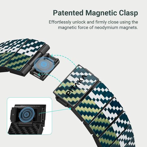 PITAKA Apple Watch Band متوافق مع Apple Watch Ultra/Ultra/9/8/7/6/SE/5/4/3/2/1، حزام Apple Watch Ultra قابل للتعديل، سوار ساعة Apple 100% من ألياف الكربون in Kuwait