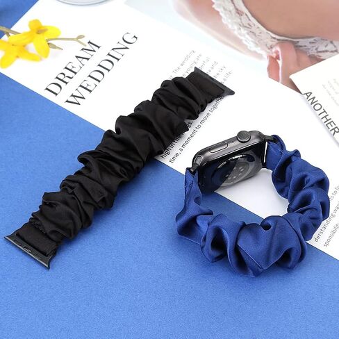 3 عبوات من Tiptops متوافقة مع أساور Apple Watch Bands Scrunchies 38 مم 40 مم 41 مم 42 مم 44 مم 45 مم أساور معصم قماشية مطبوعة بنمط قماش نسائي شريط مطاطي لسلسلة iWatch 8/7/6/5/4/3/2/1/SE in Kuwait
