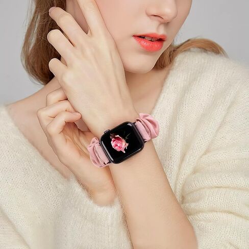 3 عبوات من Tiptops متوافقة مع أساور Apple Watch Bands Scrunchies 38 مم 40 مم 41 مم 42 مم 44 مم 45 مم أساور معصم قماشية مطبوعة بنمط قماش نسائي شريط مطاطي لسلسلة iWatch 8/7/6/5/4/3/2/1/SE in Kuwait