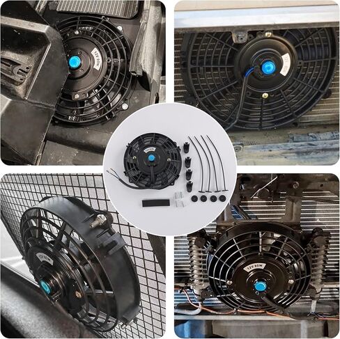 JDMSPEED جديد عالمي 12 فولت سليم مشعاع كهربي مروحة تبريد دفع سحب 7 بوصة مجموعة تثبيت أسود 10 شفرات in Kuwait
