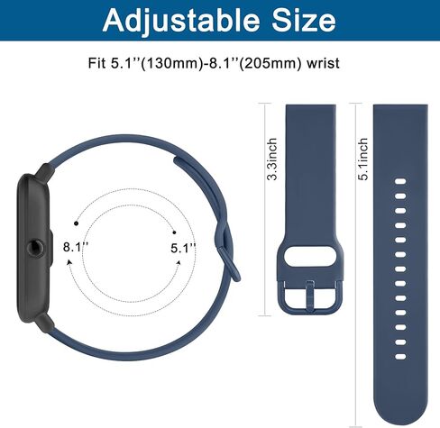 أربطة سيليكون Amzpas لـ Amazfit GTS 4/GTS 4 Mini/ GTS 3/GTS 2/GTS 2 Mini/GTS 2e/GTS 42 مم، 6 عبوات من الأشرطة الناعمة لـ Bip 3 Pro/Bip 3/ Bip U Pro/ Bip U/ Bip S/ Bip Lite/Bip S Lite، أساور معصم متينة سريعة الإصدار 20 مم للنساء والرجال in Kuwait