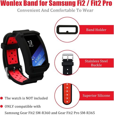 حزام ونليكس لهاتف Samsung Gear Fit2 / Fit2 Pro، حزام ساعة بديل من السيليكون متوافق مع Galaxy Gear Fit2 SM-R360 & Fit 2 Pro للنساء والرجال in Kuwait