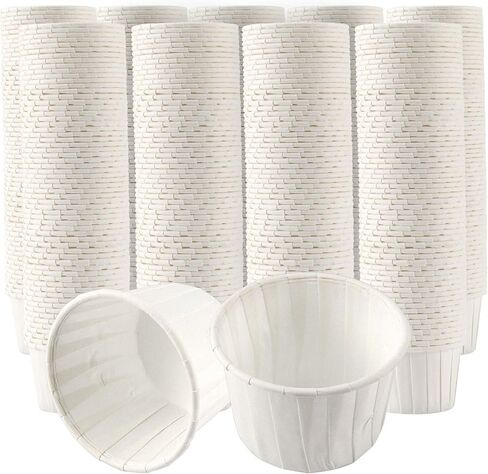 800 عبوة من أكواب سوفليه الورقية المعالجة بوزن 59.14 مل، أكواب التوابل الورقية الملائمة للطعام للبهارات، والعينات والفشار والحلويات، والقياس، والأبيض in Kuwait