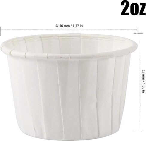 800 عبوة من أكواب سوفليه الورقية المعالجة بوزن 59.14 مل، أكواب التوابل الورقية الملائمة للطعام للبهارات، والعينات والفشار والحلويات، والقياس، والأبيض in Kuwait