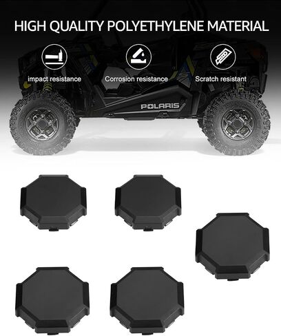 أغطية محور العجلة من RZR، غطاء محور عجلة محور العجلة A & UTV PRO متوافق مع ملحقات Polaris RZR 900 1000 XP 4، استبدل OEM #1522216-655، أسود، 5 قطع in Kuwait