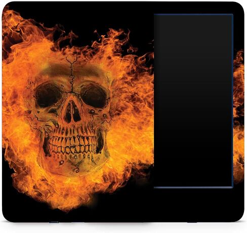 غلاف MightySkins متوافق مع Amazon Kindle مقاس 6 بوصات الجيل الحادي عشر (2022) غلاف كامل - جمجمة نارية | غطاء ملتف واقٍ ومتين وفريد ​​من نوعه من الفينيل | سهل التطبيق | صنع في الولايات المتحدة الأمريكية in Saudi Arabia