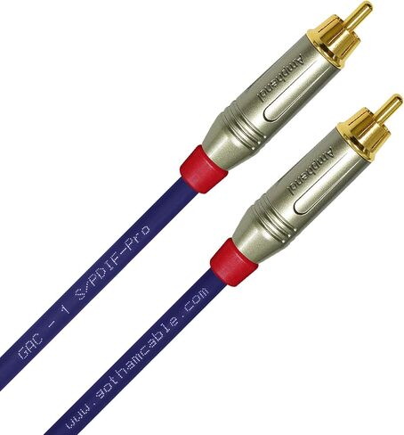 أفضل الكابلات في العالم كابل SPDIF بطول 25 قدم - Gotham GAC-1 S/PDIF-Pro (Ultrablue) كابل توصيل الصوت الرقمي LCOFC عالي الجودة ومطلي بالفضة ومقابس Amphenol ACPR-SRD الذهبية RCA - مصنوع حسب الطلب in Kuwait
