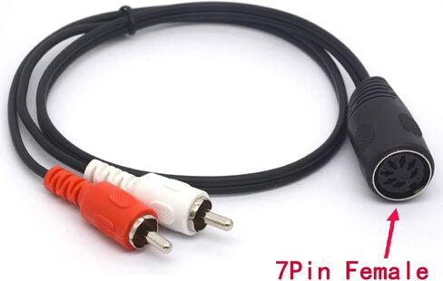 7 Pin Din Female to 2 RCA Male Audio Cable for Bang & Olufsen, Naim, Quad.Stereo Systems (1 Meter) in Kuwait