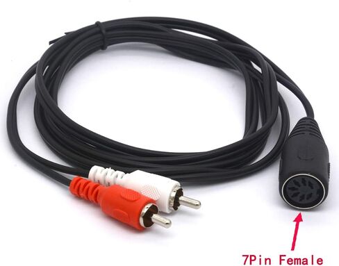 7 Pin Din Female to 2 RCA Male Audio Cable for Bang & Olufsen, Naim, Quad.Stereo Systems (1 Meter) in Saudi Arabia