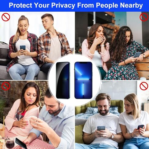 واقي شاشة خصوصية Uminy متوافق مع آيفون 13/13 برو 6.1 بوصة تغطية كاملة ضد التجسس طبقة زجاجية مقاومة للخدش 2 حزمة in Kuwait