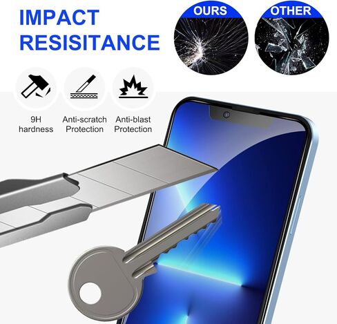 واقي شاشة خصوصية Uminy متوافق مع آيفون 13/13 برو 6.1 بوصة تغطية كاملة ضد التجسس طبقة زجاجية مقاومة للخدش 2 حزمة in Kuwait