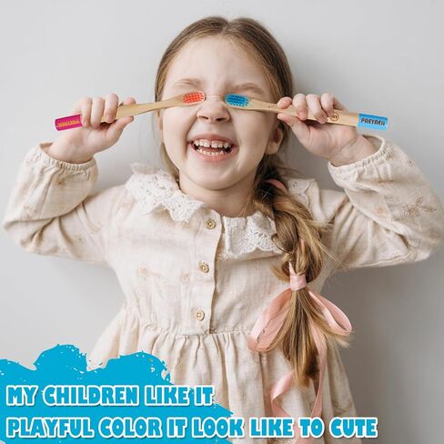 فرش أسنان من الخيزران للأطفال من باياير - 6 عبوات، فرشاة أسنان عضوية ناعمة للأطفال، فرش أسنان للأطفال قابلة للتحلل الحيوي 𝐏𝐀-𝐅𝐫𝐞𝐞) in Kuwait