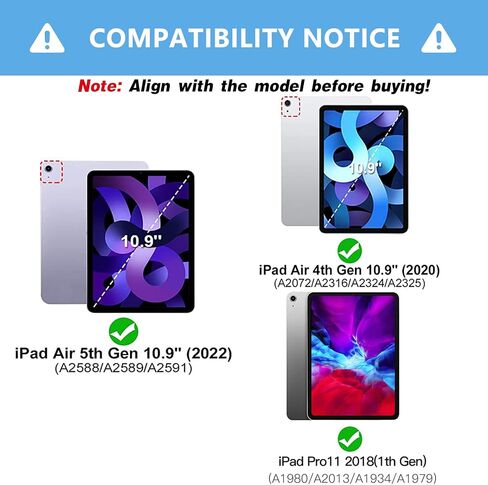 iPad Air 5th Generation 10.9 Keyboard Case,Case with Keyboard for iPad Air 4 10.9",Detachable Wireless Keyboard-Built-in Pencil Holder for iPad Pro 11 1st Gen/iPad Air 4 /5th 10.9" 2020/2022,BLUE in Saudi Arabia