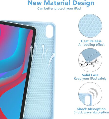 iPad Air 5th Generation 10.9 Keyboard Case,Case with Keyboard for iPad Air 4 10.9",Detachable Wireless Keyboard-Built-in Pencil Holder for iPad Pro 11 1st Gen/iPad Air 4 /5th 10.9" 2020/2022,BLUE in Saudi Arabia
