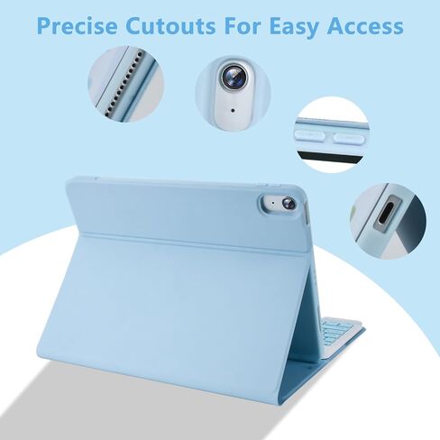 iPad Air 5th Generation 10.9 Keyboard Case,Case with Keyboard for iPad Air 4 10.9",Detachable Wireless Keyboard-Built-in Pencil Holder for iPad Pro 11 1st Gen/iPad Air 4 /5th 10.9" 2020/2022,BLUE in Saudi Arabia